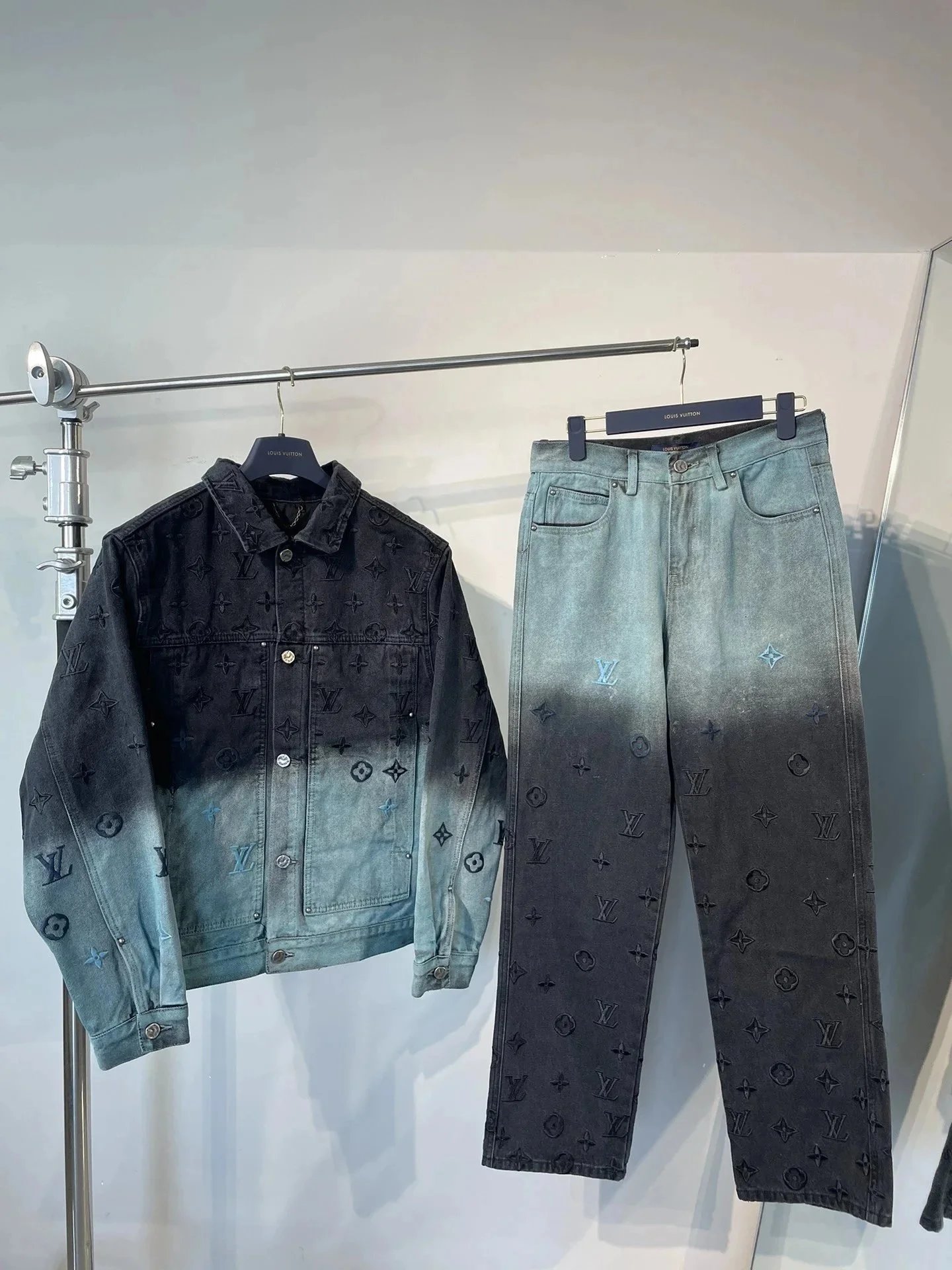 Louis Vuitton Men's Denim Jacket and Pants Set
