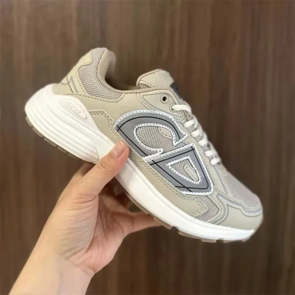 Dior B23 Low Beige Gray Chunky Sneakers - 1