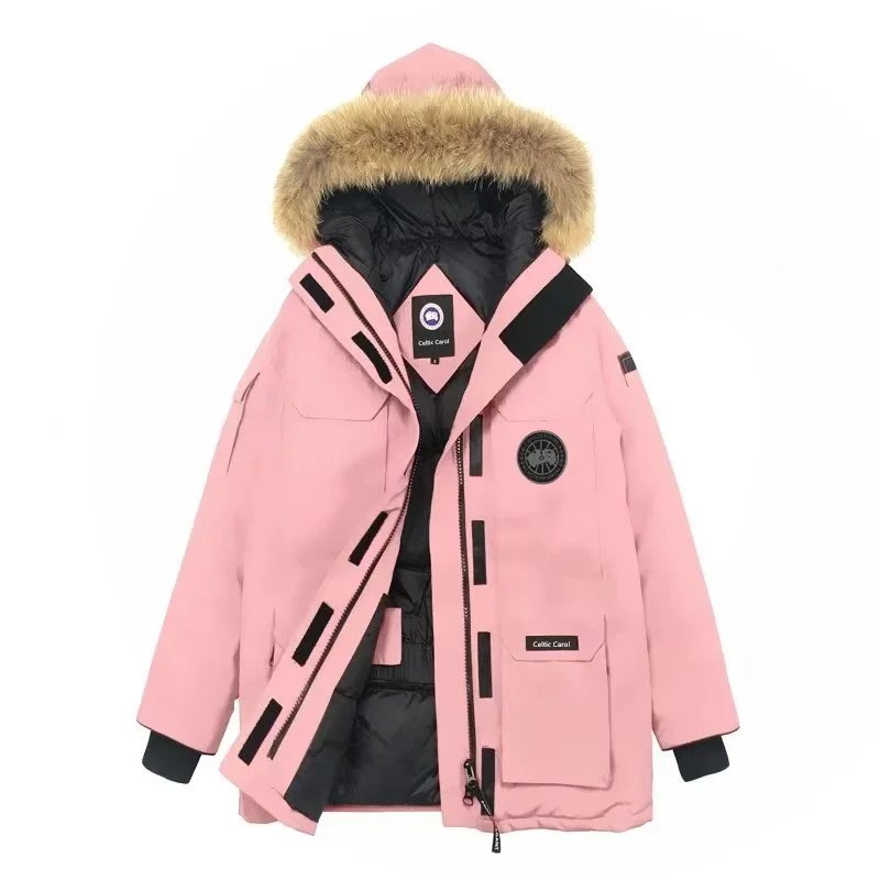 Canada Goose Expedition Parka Gray with Fur Trim Down Jacket - 5
