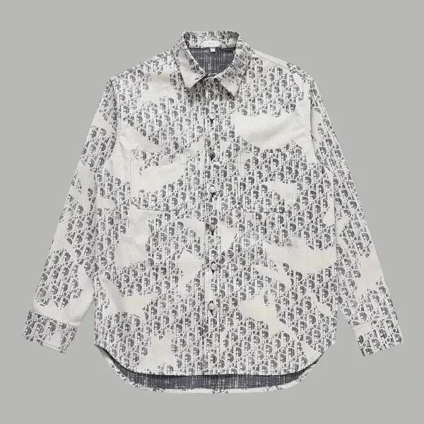 Dior Oblique Print Oversized Shirt White/Gray - 1