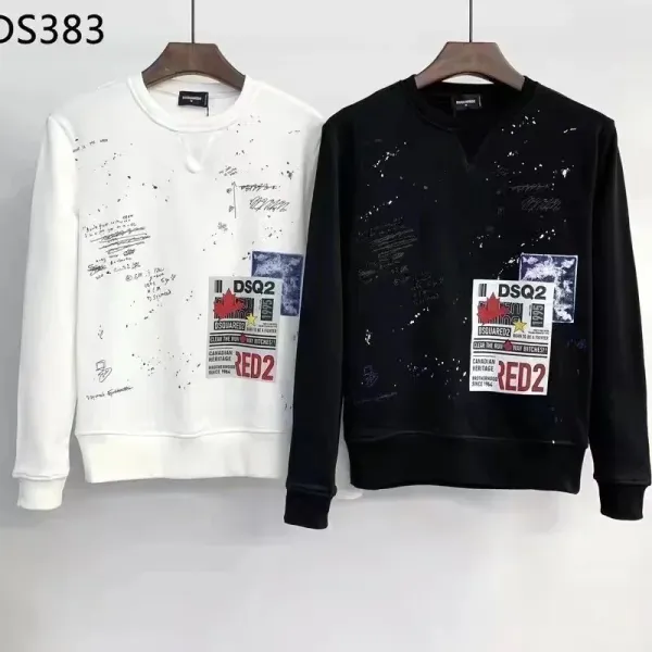Dsquared2 Square Logo Crewneck Sweatshirt Black and White - 4