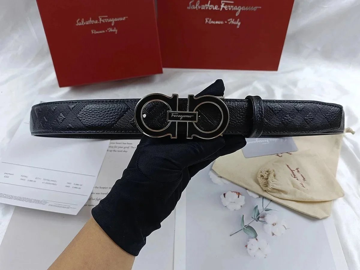 Salvatore Ferragamo Gancini Leather Belt