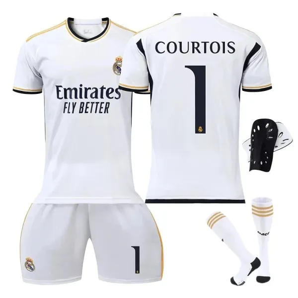 Real Madrid 2023-24 Home Jersey White with Gold Trim - 3