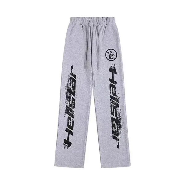 Hellstar Flame Logo Sweatpants Gray - 1