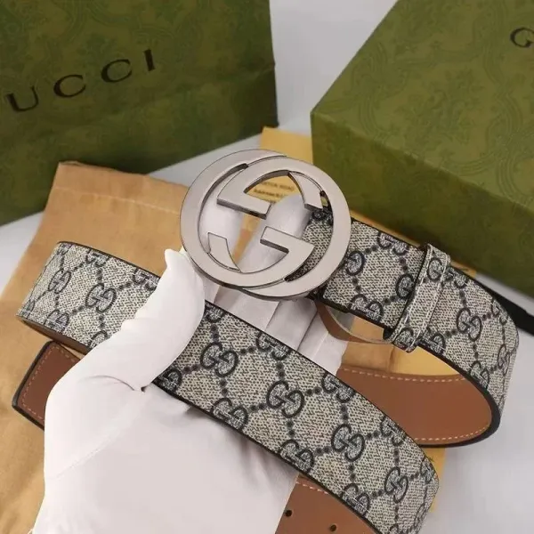 Gucci GG Marmont Canvas Belt Beige Multicolor Belt - 1