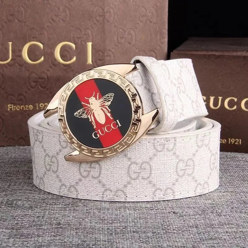 Gucci Bee Motif GG Supreme Belt White - 1