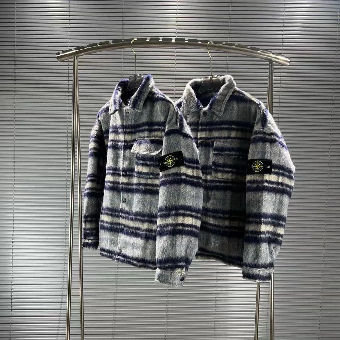 St*one Is*land毛呢格纹经典棉服外套 - 3670653