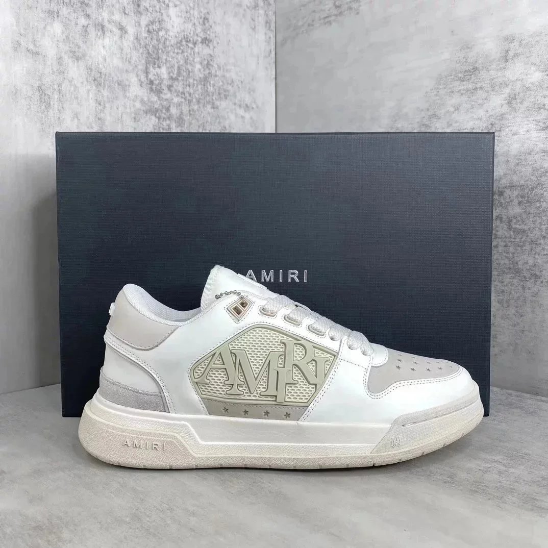 Amiri AMR Logo Panel Sneakers White - 1