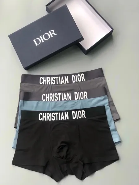 Dior Christian Dior Logo Waistband Boxer Briefs Set - Black, Light Blue, Gray Underwear - 1