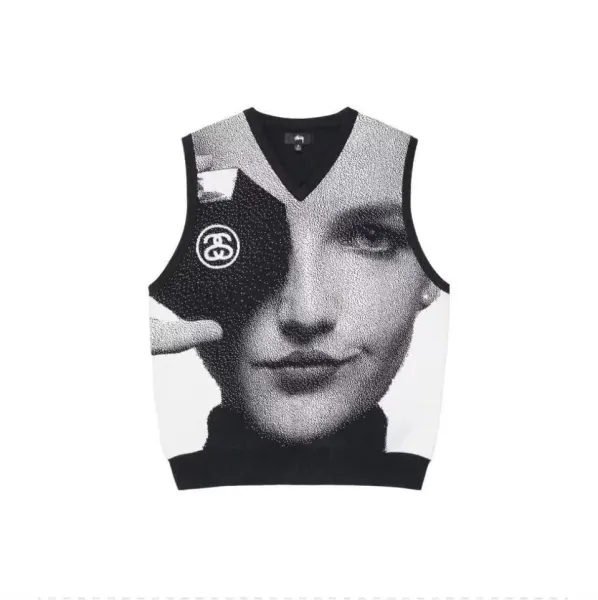 Stüssy x Unknown Artist Face Print Cropped Vest-Top - 1