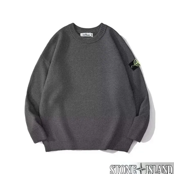 Stone Island Ribbed Zip-Up Sweater Light Gray - 6