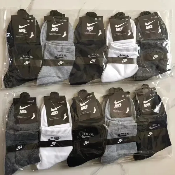 Nike Sport Socks Assorted Pack Black White Gray Crew Socks - 1