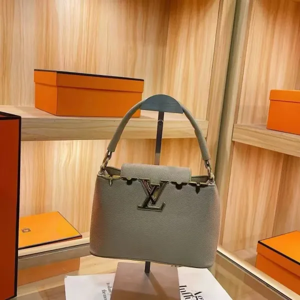 Louis Vuitton Dauphine Bag Gray Leather Handbag - 1