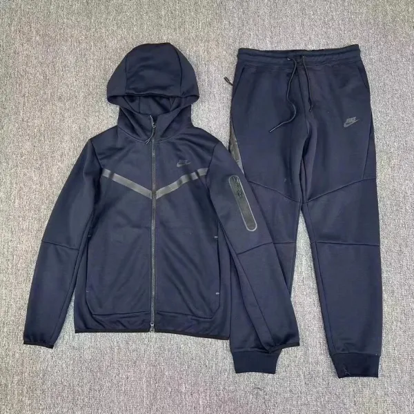 Nike Tech Fleece Full-Zip Hoodie and Joggers Set Black - 1