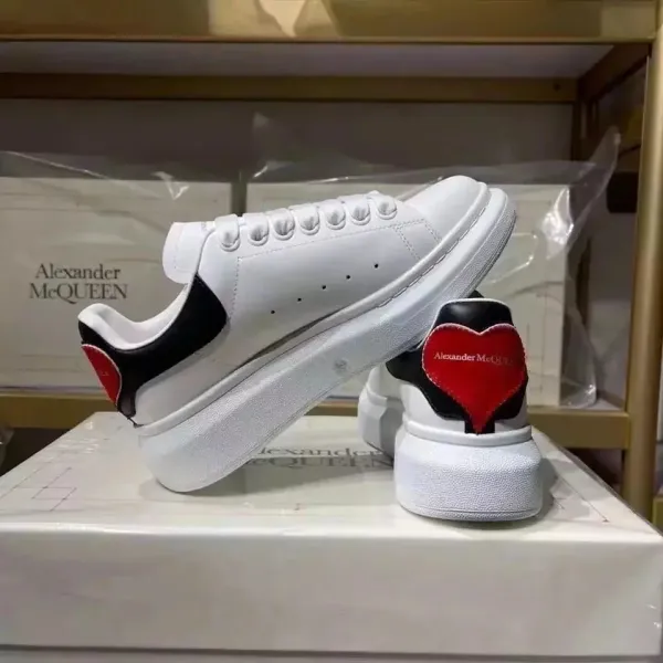 Alexander McQueen Oversized Sneakers White Black Red Heart Chunky Sneakers - 1