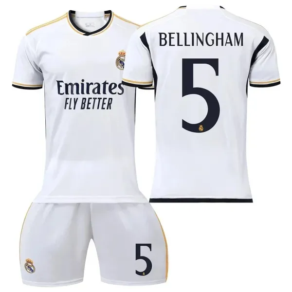 Real Madrid Bellingham #5 Home Kit White Jersey Set - 1