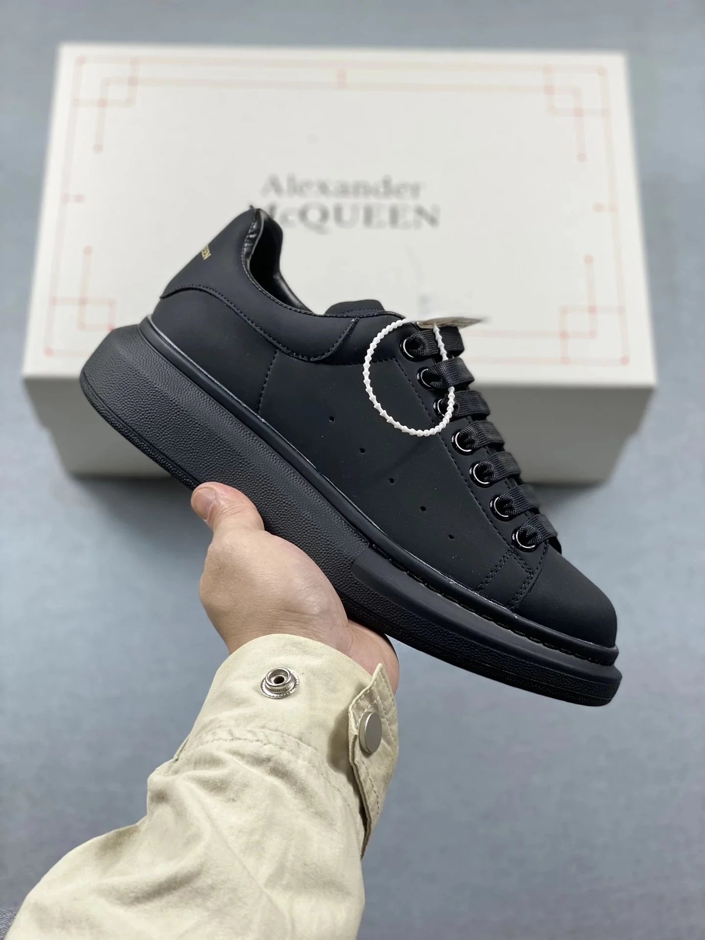 Alexander McQueen Oversized Sneaker White with Lime Green Heel Tab Sneakers - 7