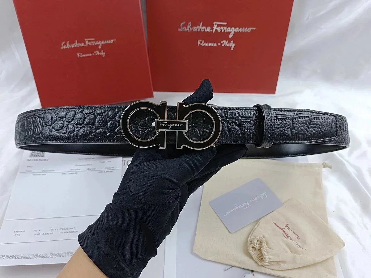 Salvatore Ferragamo Gancini Leather Belt