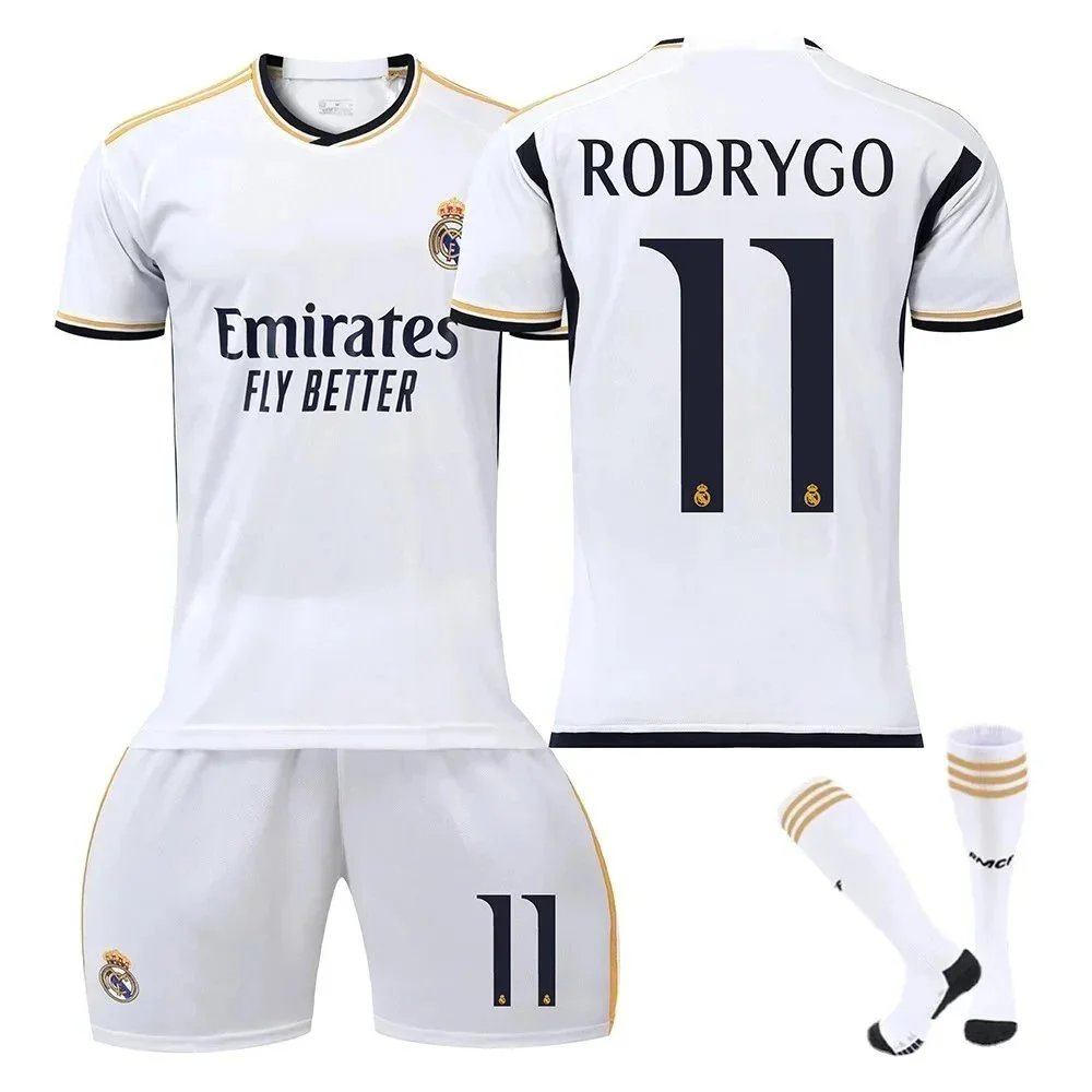 Real Madrid 2023-24 Home Jersey White with Gold Trim - 1