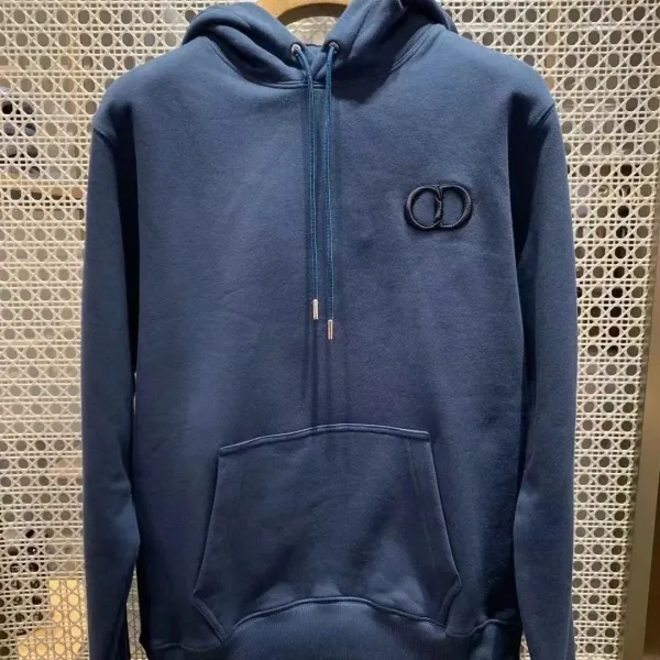 Dior CD Logo Embroidered White Hoodie - 8
