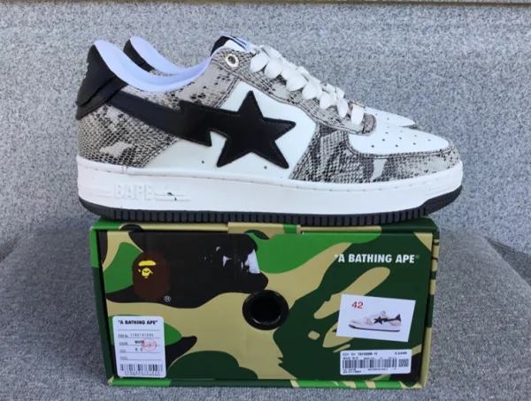 A Bathing Ape x Nike Air Force 1 Low White Sneakers - 9