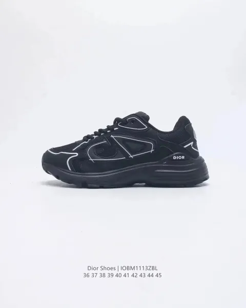 Dior B23 Black Chunky Sneakers - 1