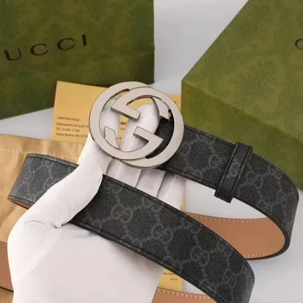 Gucci GG Marmont Belt Black Monogram Canvas Belt - 1