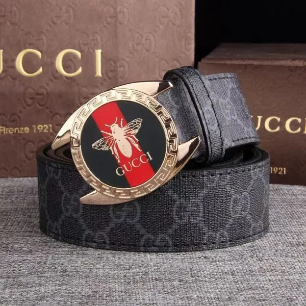 Gucci Bee Motif Belt Black Canvas - 1