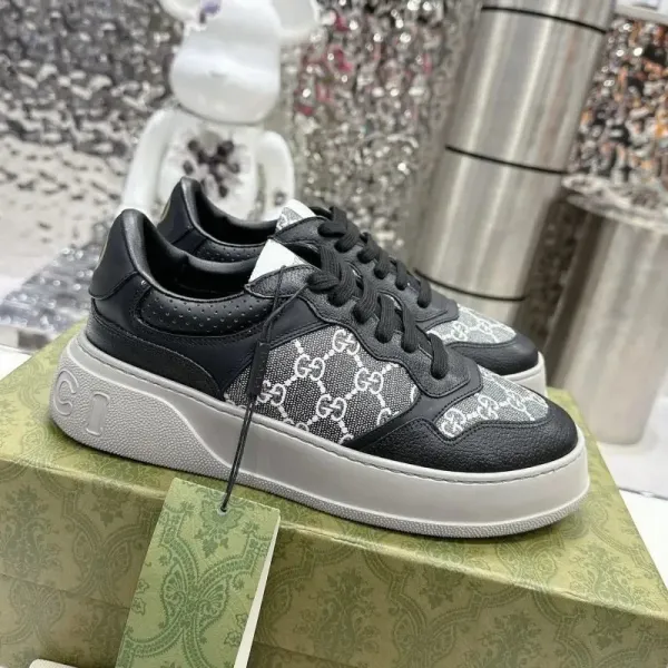 Gucci Rhyton White Leather and Perforated Mesh Sneakers - 5