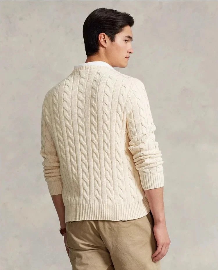 Ralph Lauren Cable Knit Cardigan White Sweater - 8