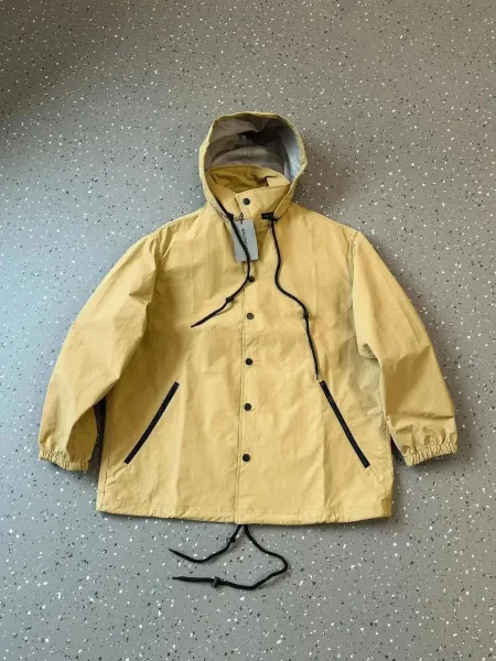 Balenciaga Hooded Windbreaker Jacket in Yellow - 1