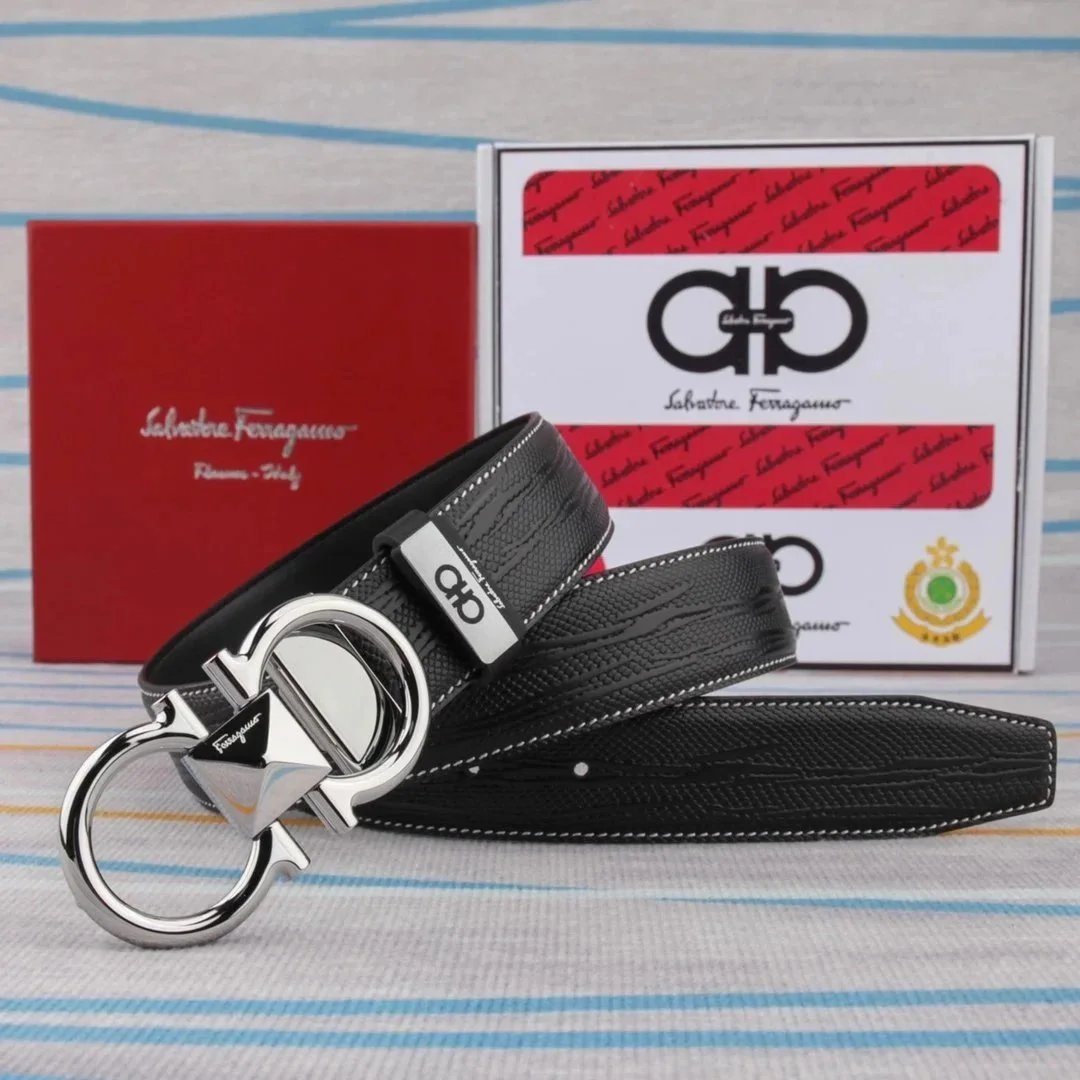 Salvatore Ferragamo Gancini Leather Belt