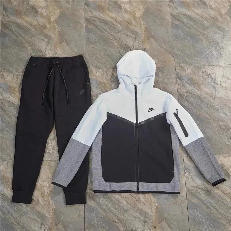 【DX38】Hooded Zip-Up Casual Jacket and Jogger Pants Set