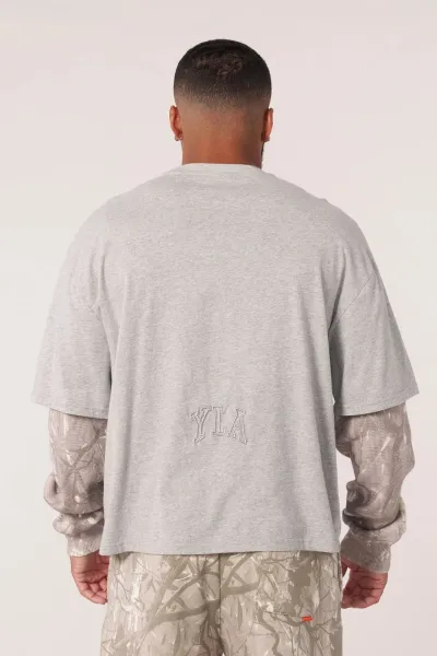 Design YOUNGLA Arch Logo Layered Long Sleeve T-Shirt Black T-Shirts - 15