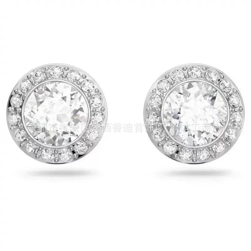 Swarovski Una Angelic Stud Earrings Rhodium Plated Crystal White