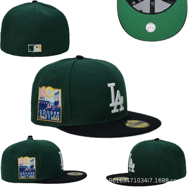 New Era 59FIFTY Los Angeles Dodgers 60th Dodger Stadium Anniversary Cap Dark Green Black