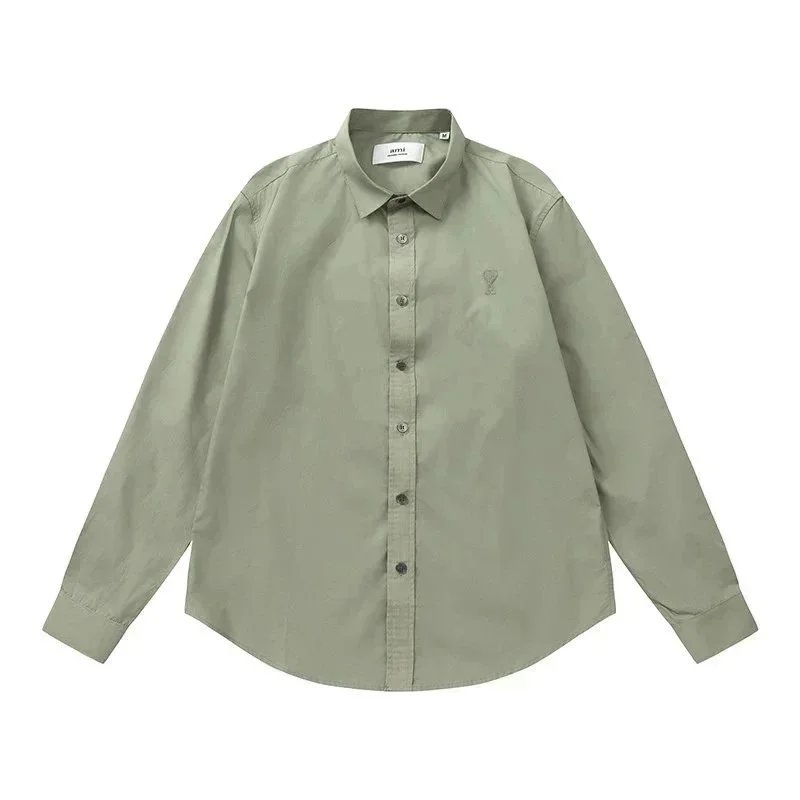 Comme des Garçons Play Heart Logo Light Blue Oxford Shirt - 7