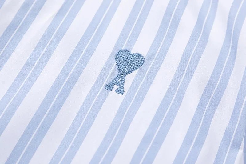 Comme des Garçons Play Heart Logo Light Blue Oxford Shirt - 31