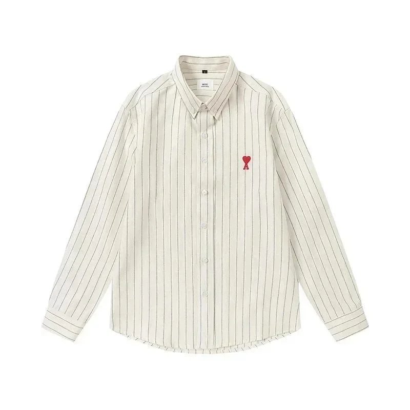 Comme des Garçons Play Heart Logo Light Blue Oxford Shirt - 8