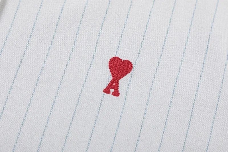 Comme des Garçons Play Heart Logo Light Blue Oxford Shirt - 26