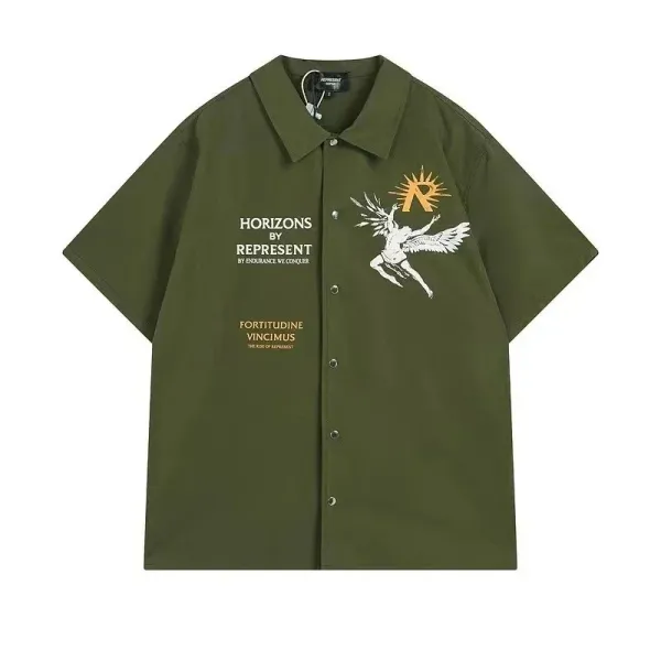 Represent Horizons Short-Sleeve Shirt Army Green - 8