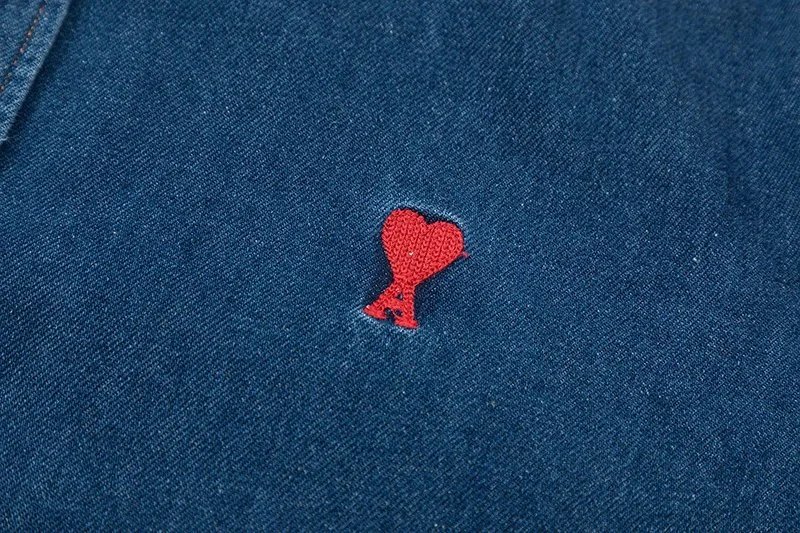 Comme des Garçons Play Heart Logo Light Blue Oxford Shirt - 29