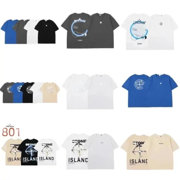 Design One Island Logo Patch Blue T-Shirt T-Shirts - 2