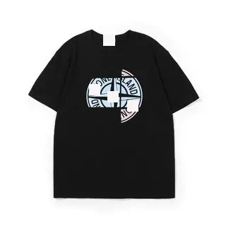 Design One Island Logo Patch Blue T-Shirt T-Shirts - 4