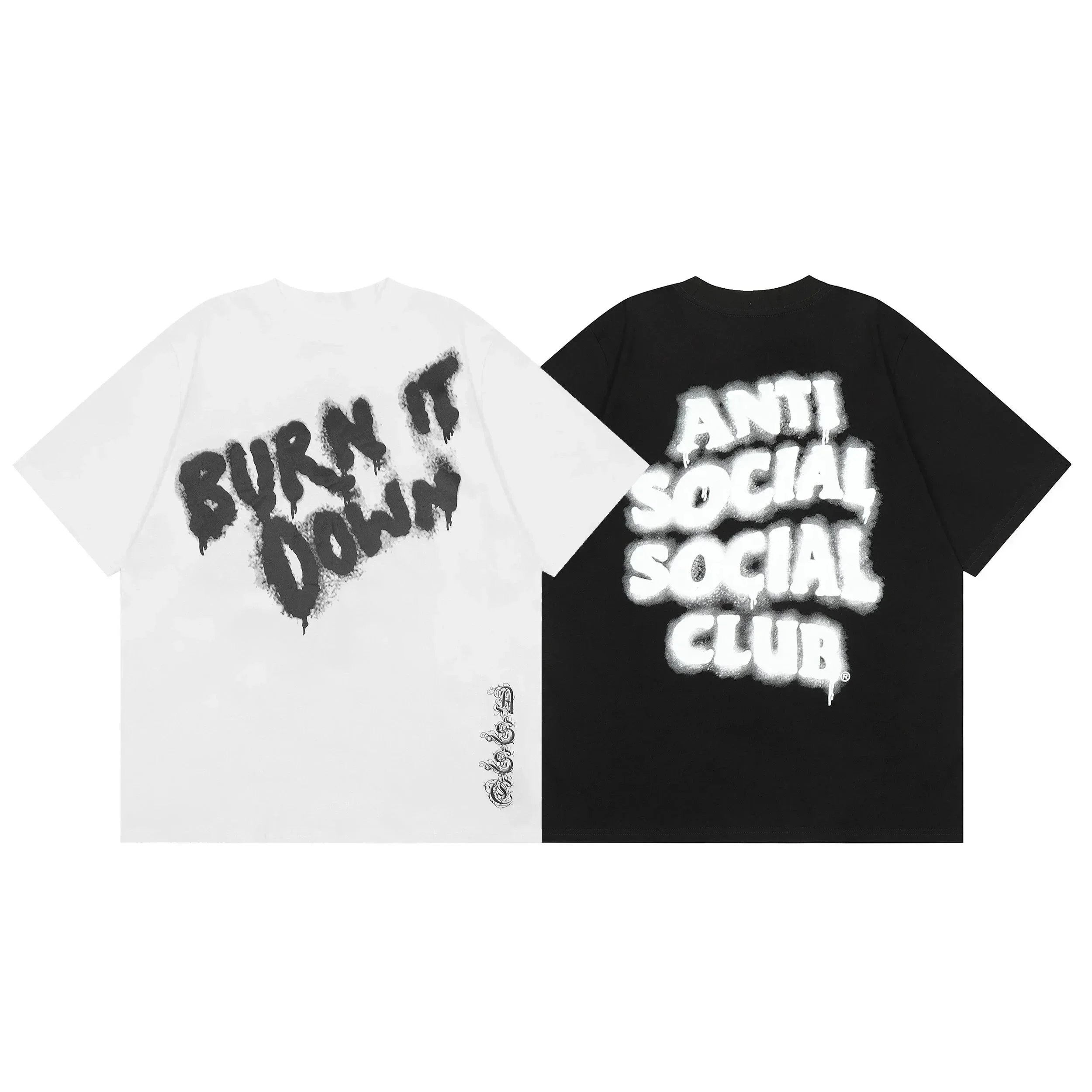 Anti Social Social Club Distressed Logo Black T-Shirt - 8