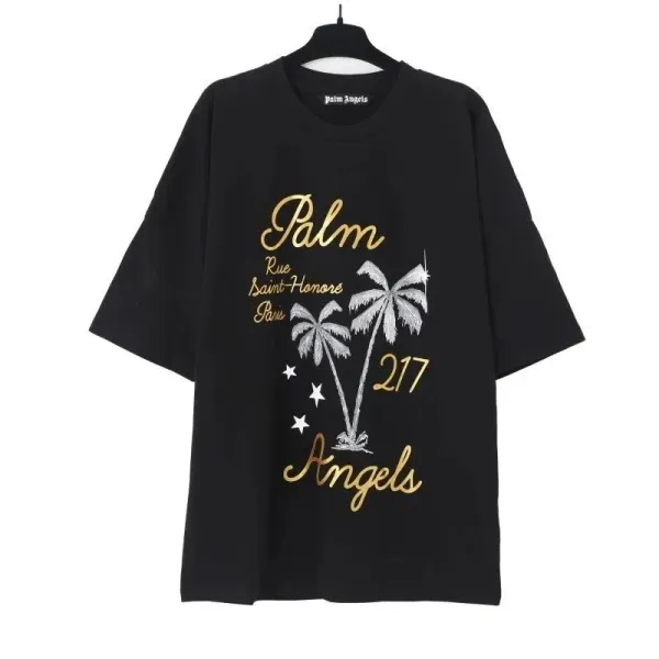 Palm Angels Skull Graphic Black T-Shirt - 5