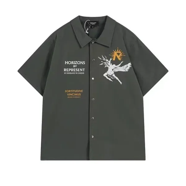 Represent Horizons Short-Sleeve Shirt Army Green - 9