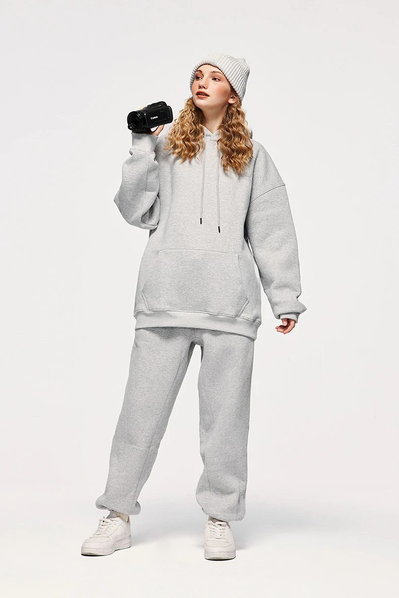 Design Basic White Drawstring Waist Sweatpants - 12