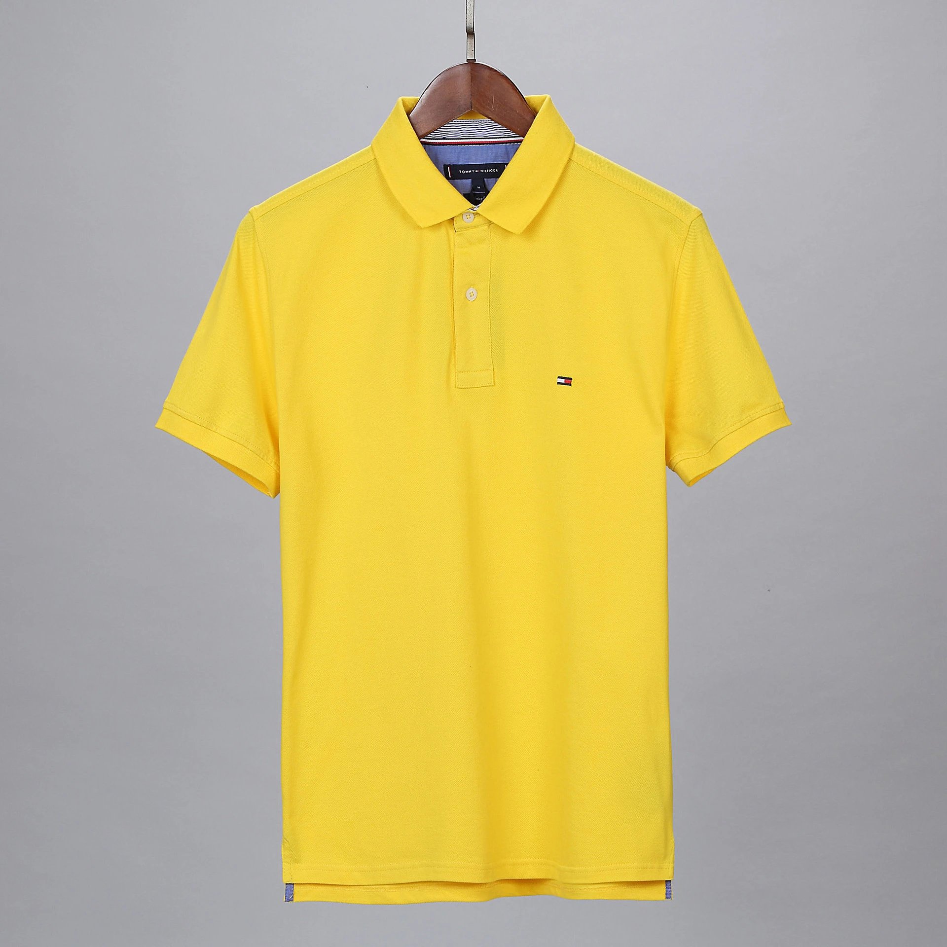 Tommy Hilfiger Shirt Small Flag Logo Yellow