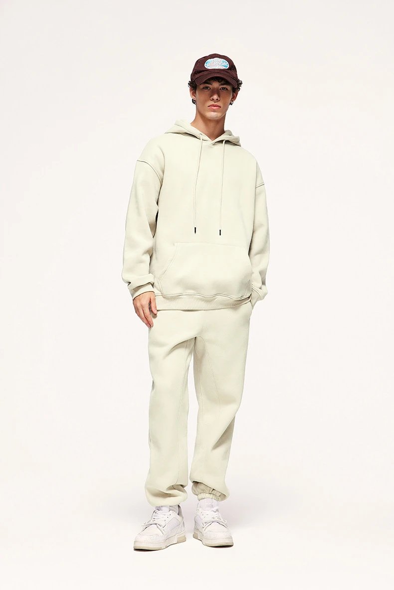 Design Basic White Drawstring Waist Sweatpants - 16